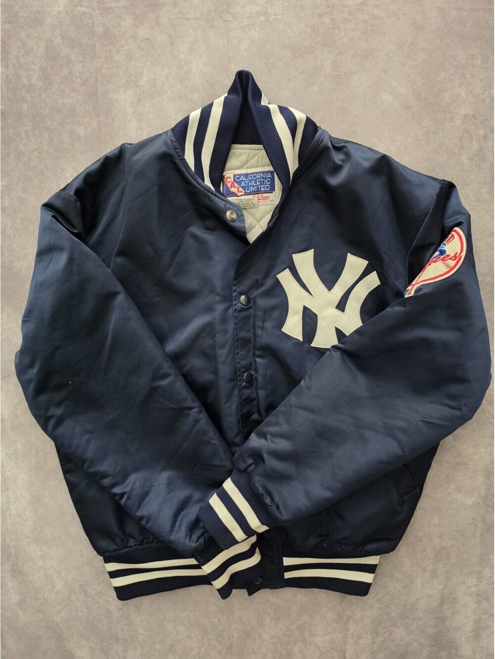 SKU0313 Vintage California Athletic Limited NY Yankees Men’s Medium Satin Bomber